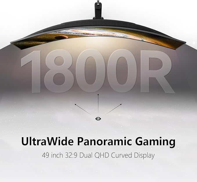 INNOCN 49" OLED Ultrawide Curved Monitor 5K2K 5120 x 1440p 144Hz, 0.03ms, AI PC Computer Monitor, USB Type C 90W, HDMI 2.1, DisplayPort, USB Hub, Speakers, Adaptive-Sync, Adjustable Stand, Black