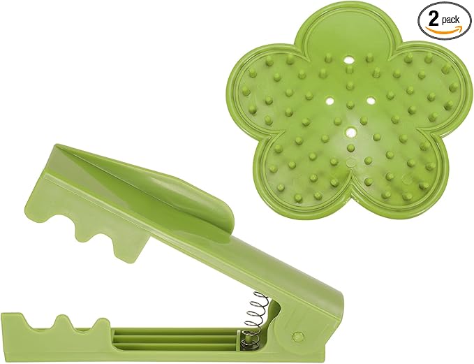 HARFINGTON 2pcs Rose Thorn Stripper Tool Set 5.5" 4.7" ABS Plastic PVC Flower Thorn Leaf Remover Flower Stem and Leaf Stripping for Gardening Home Florist, Pale Green