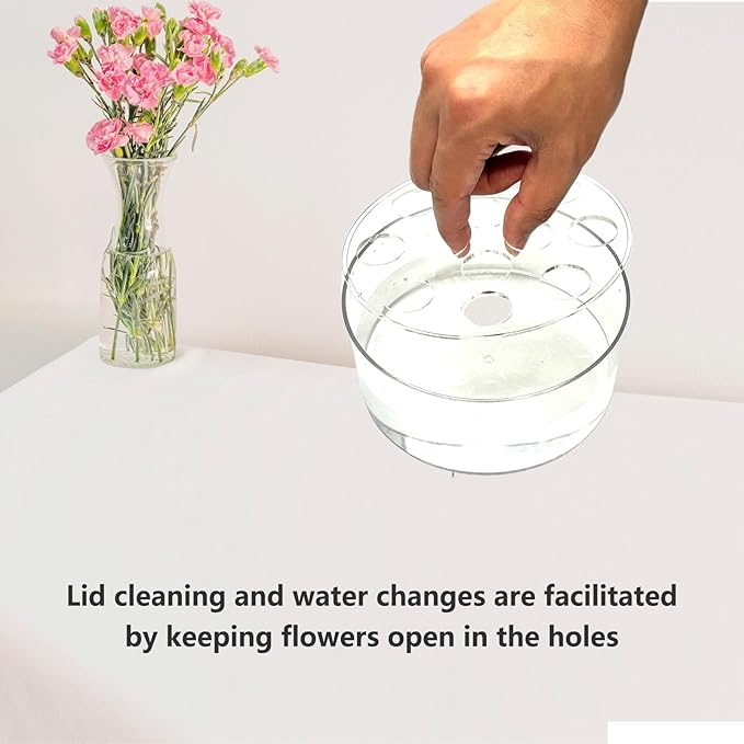 8PCS Acrylic Flower Vase for Centerpieces, 5.51" 12 Holes Clear Round Acrylic Flower Vase, for Wedding Birthday Party Table Decor Indoor/Outdoor Events