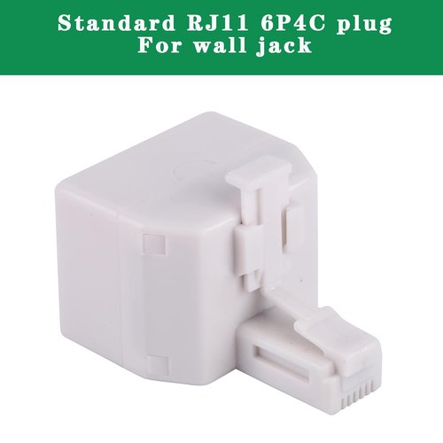 LanSenSu Phone Jack Splitter 2-Pack with Coupler - RJ11 6P4C Male to Female, Beige (2 Way)