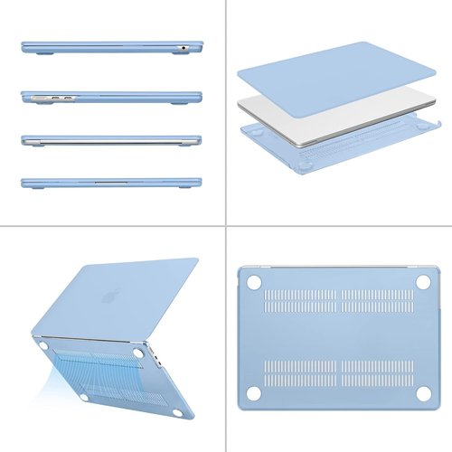MOSISO MacBook Air 13-Inch Case - Hard Shell with Keyboard Cover, Screen Film & Pouch | Air Blue