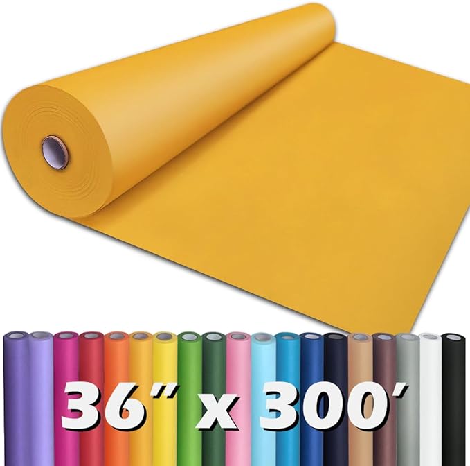PerkHomy Orange Kraft Paper Roll 36" x 3,600" (300') for Gift Wrapping Bouquet Flower Art Painting Craft Writing Packaging Shipping 80GSM 55LB (Orange, 36" x 300')