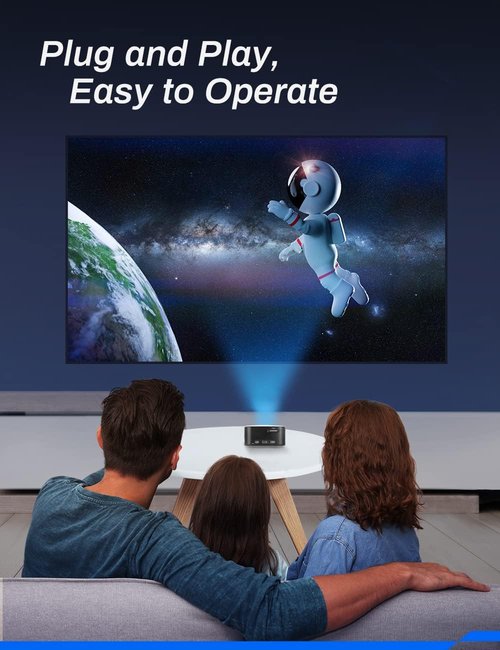 APIO Mini DLP Pocket Projector - 1080p High-Resolution Imaging | HDMI & USB for Movies & Presentations