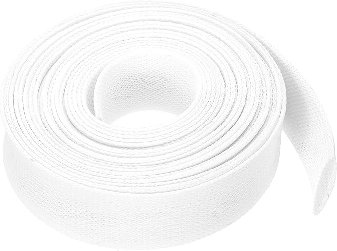 uxcell Expandable Sleeving, 1 1/2-inch 25ft Cable Sleeve, White