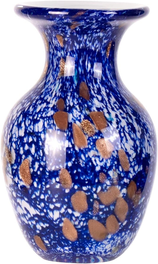 KAMMAK Colored Glass Vase, Beautiful Hand Blown Decorative Vase, Modern Art Vase for Flower Mantle Dining Table Centerpiece, Entryway Living Room Wedding Decoration, FH014