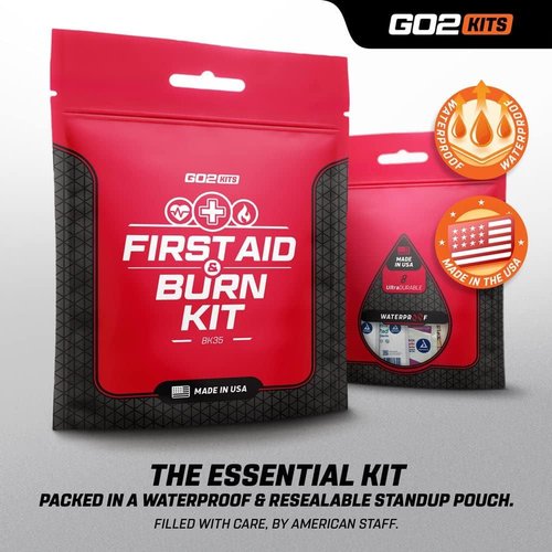 Regine Switzerland Advanced Burn First Aid Kit - Comprehensive Portable Solution for Home, Office & Travel | 1-Pack (BK35)