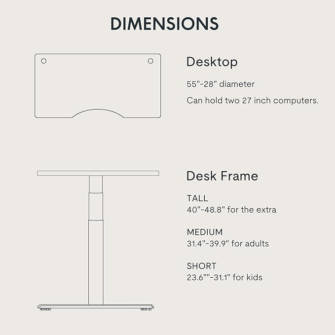FLEXISPOT E6 Pro Oval Leg Dual Motor 3 Stages Bamboo Electric Standing Desk 55x28 Inch Whole-Piece Board Height Adjustable Electric Sit Stand Up Desk (Black Frame + Bamboo Curved Desktop)