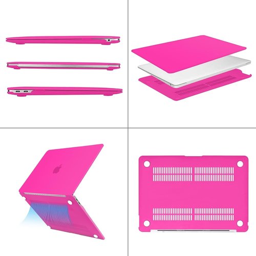 MOSISO MacBook Air 13-Inch Case - Durable Hard Shell with Keyboard Cover | Bright Rose for A2337 M1, A2179, A1932