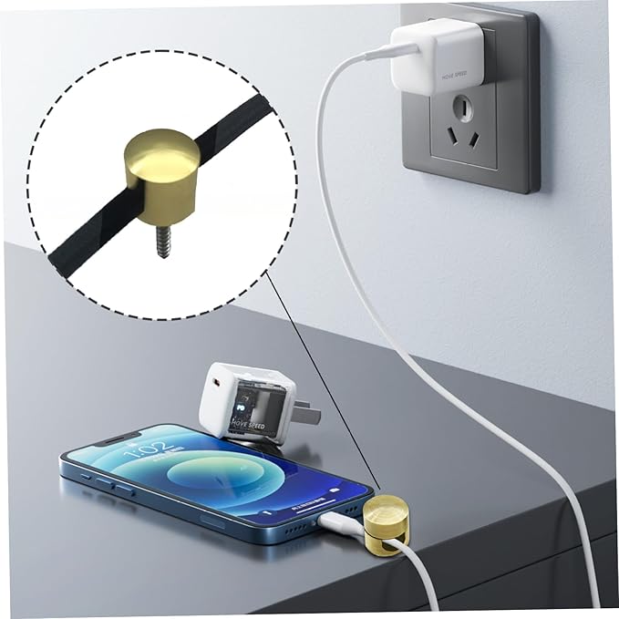 Gold Aluminum Cable Management Clips, 6-PackCord Holder for Organizing Wires, Cables & Chandelier Fixing