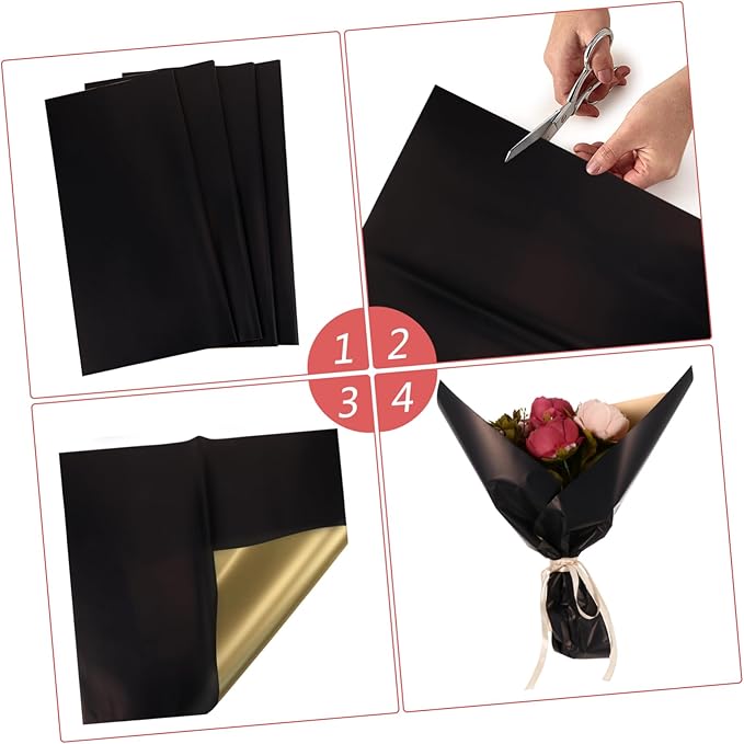 BCOATH 20Pcs Double-Sided Flower Wrap Paper -Tone Floral Packaging Paper for Wedding Birthday Party DIY Wrapping and Bouquet Supplies