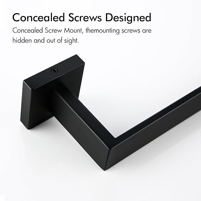 BANOLUX Towel Rack, 32-Inch Single Towel Bars for Bathroom, Towel Racks for Bathroom Wall Mounted SUS304 Stainless Steel Hand Towel Holder Heavy Duty, Matte Black Towel Bar 2 Pack, A7-TB-MB-32IN-2PACK