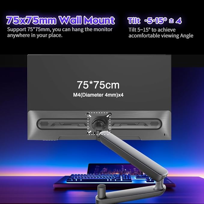 Viewedge 24 Inch Gaming Monitor 1080p 144hz, VA 1ms FHD Computer Monitor with 100% sRGB, Bluelight Filter, HDMI & VGA Port, Support Wall Mount