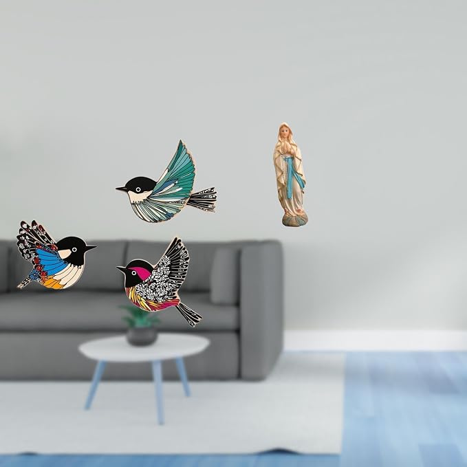 Fenteer Bird Wall Hanging Wooden Bird Wall Art Wood Flying Birds Wall Decor Wooden Sign Wall Hanging Decor Livingroom Bedroom Crafted from Wood and Resin Suit