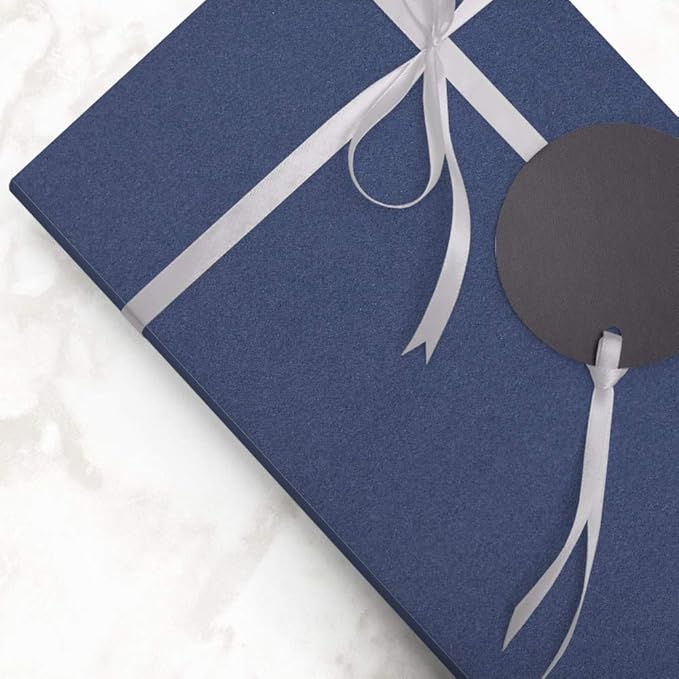 JAM Paper Gift Wrap - Matte Wrapping Paper - 50 Sq Ft Total (30 in x 10 Ft Each) - Matte Cobalt Navy Blue - 2 Rolls/Pack