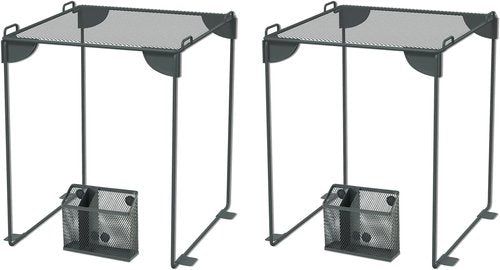 Neudeco Locker Accessories Kit - Mesh Shelf, Organizer, Magnetic Basket & Pen Holder | Pack of 4, Grey