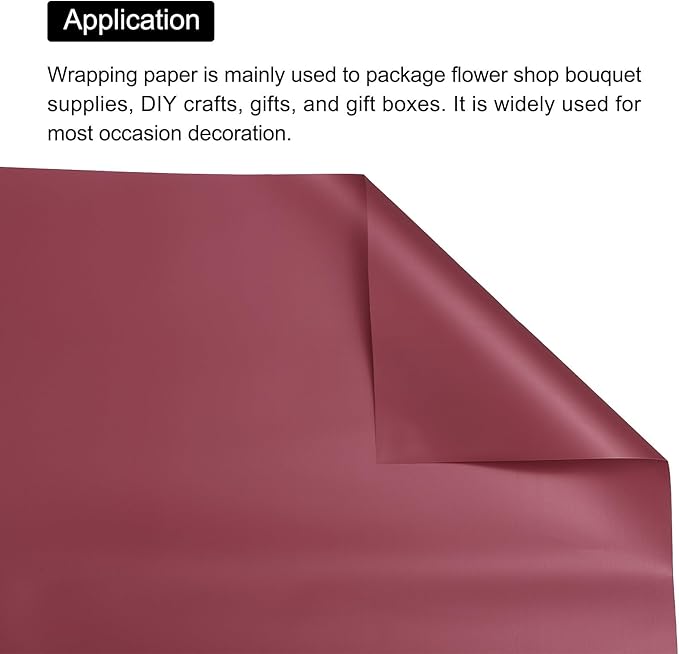 MECCANIXITY Set of 20 Flower Wrapping Paper 22.8x22.8 Inch Waterproof Florists Wrapping Paper for Florist Bouquet Supplies, DIY Crafts, Gift/Gift Box Packaging Red
