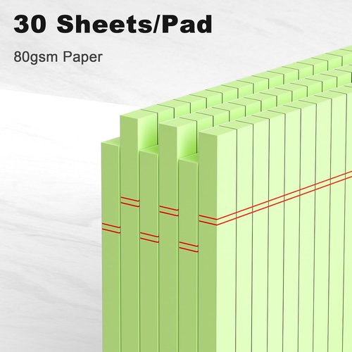 AILZFEI 6-Pack Small Note Pads - 5x8 College Ruled Green Legal Pads for Study & Writing
