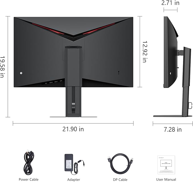 INNOCN 24.5" Monitor 1920 x 1080p 240Hz 1ms Gaming PC Computer IPS Display HDR400 HDMI, DisplayPort, Height/Pivot Adjustable Stand, Mountable, Black - 25G2H Plus