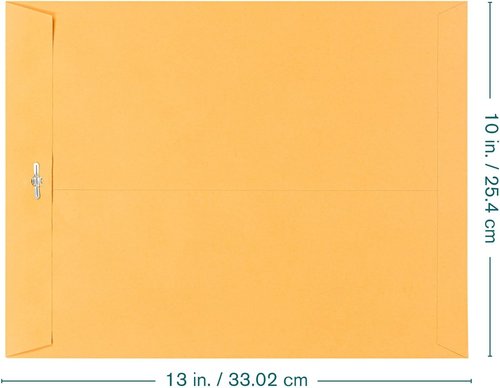 EnDoc 10 x 13 Clasp Envelopes - 100 Pack Brown Kraft Heavyweight 28lb Paper for Home & Office
