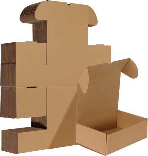 HORLIMER Shipping Boxes - 9x6x3 Inches, Set of 25 Brown Corrugated Cardboard Mailers