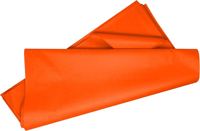 Flexicore Packaging® | Gift Wrap Tissue Paper | Size: 15"x20" | 100 Sheet | Acid Free Bulk Tissue Paper | (Orange)