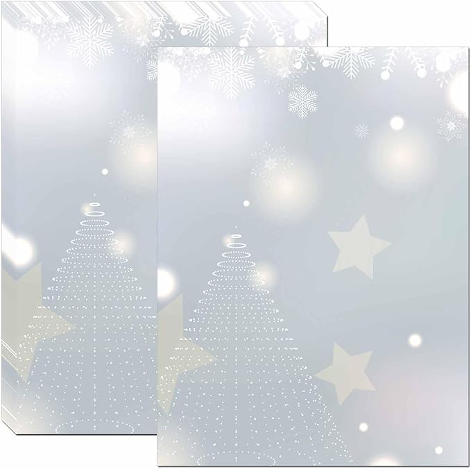 DUGUTUL Premium Festive Christmas Stationery Set Spread Holiday Joy, 48 Sheets, 8.5 x 11 Inches, 100gsm, Perfect for Personalized Gifts and Add Holiday Magic to Your Messages (E)