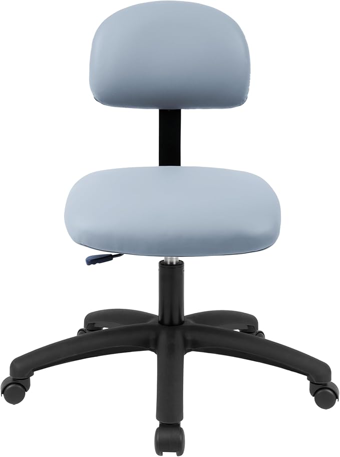 Chair Master FSS Series Square seat Medium (19"-27") seat Height Chair. Vinyl-for Office, Garage, Desk, Shop, Computer, Doctor, Medical, Easy to Clean! No Footring (Gray, Medium, _Standard Casters)