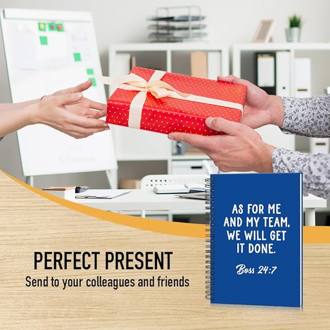 Msticey As For Me And My Team We Will Get It Done 160 Blank Pages Dark Blue Hardcover Spiral Notebook, Appreciation Gifts for Men Manager Supervisor Leader Coworker Colleague, Funny Boss Day Gifts