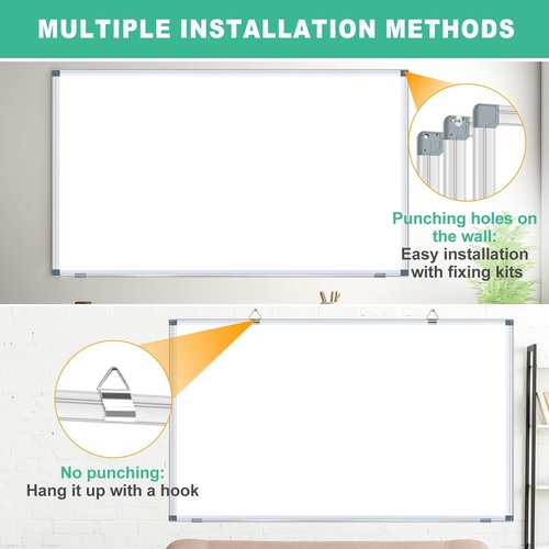 H-Qprobd Magnetic Dry Erase Whiteboard - 6' x 3' Aluminum Presentation Board with Accessories