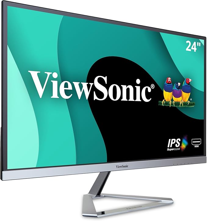ViewSonic VX2476-SMHD 24 Inch 1080p IPS Monitor with FreeSync, Ultra-Thin Bezels, HDMI and DisplayPort