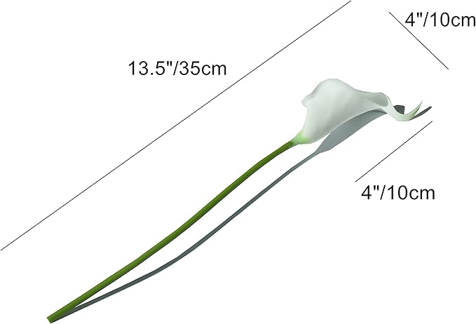 Mandy's PU White Calla Lily Artificial Flowers 20 Stems 13.5in Faux Realistic Centerpiece for Thanksgiving and Christmas Decorations DIY Bridal Bouquet Home Décor