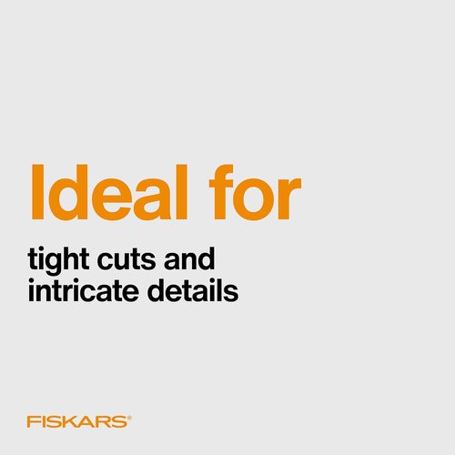 Fiskars Detail Scissors - Stainless Steel Blades with Ambidextrous Double-Loop Handle | Orange-Handled