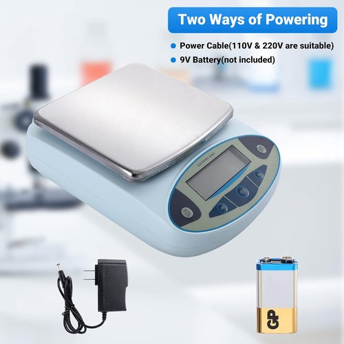 Four E's Scientific Lab Scale - High Precision 3000g x 0.01g Analytical Balance | Ideal for Science & Kitchen Use