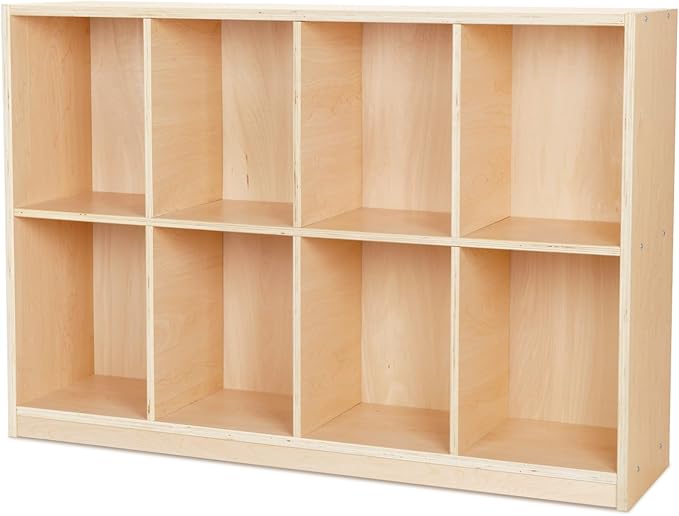 OOOK 8-Compartment Backpack Wooden Storage Cabinet - Kids Toy Storage Organizer - Bookshelf for Classroom, Playroom, Kindergarten, Living Room, Office