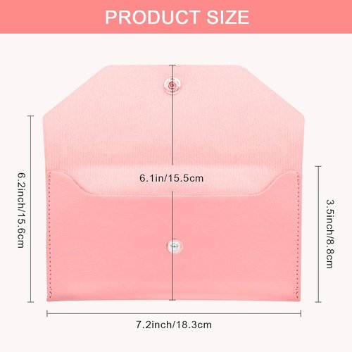 Pu Leather Cash Envelope Wallet - Reusable Cash Stuffing Wallet for Men & Women | Pink
