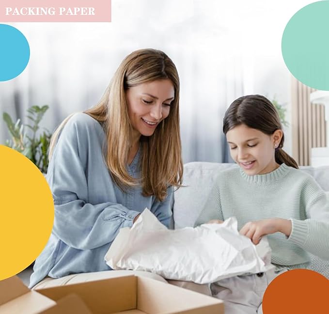 18”x 24”Kraft Paper Sheets Bulk White Paper, Large Craft Paper for Arts, Drawing, DIY Projects, White Wrapping for Gift Shipping Packaging 200 Sheets
