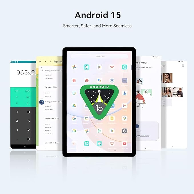 Blackview 12 inch Tablet Android 15,Large Screen Tablet with FHD+2K Display, 24GB RAM + 256GB ROM, 5G WiFi, 9000mAh, Pen &Case, Octa-core Unisoc T615, Widevine L1, Google GMS- MEGA 2