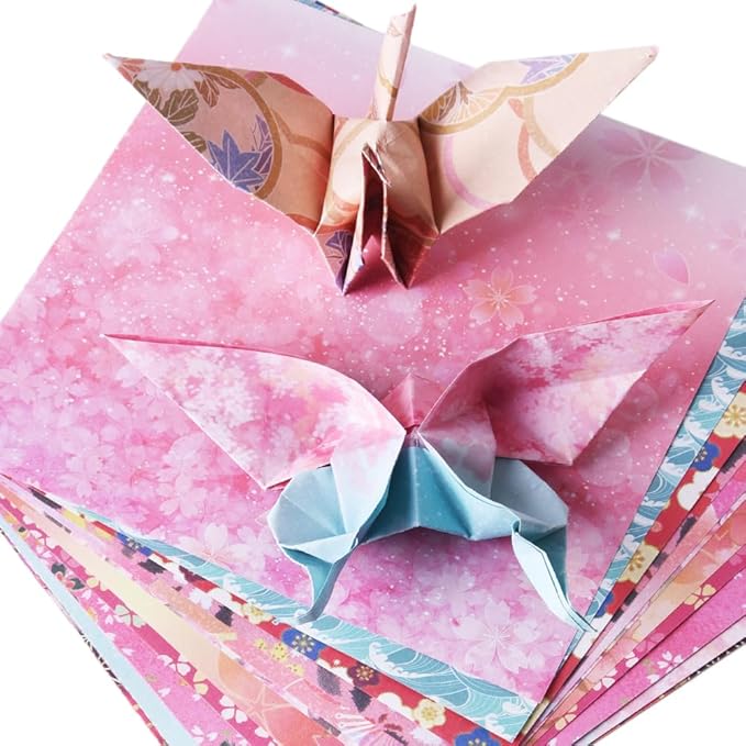 Origami Paper Kit Dobule Sided 100 Sheets 100 Colors 6 Inch Japanese Chiyo Square Easy Fold Arts Crafts DIY Handwork Origami Papers Sakuras Baroque