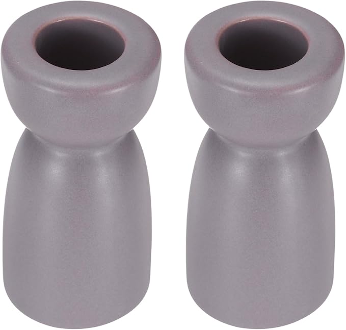 uxcell 2 Pack Candlestick Holder Purple Ceramic Taper Candle Holder Candle Stand Holders Modern Style Decoration for Centerpiece Tabletops Anniversary