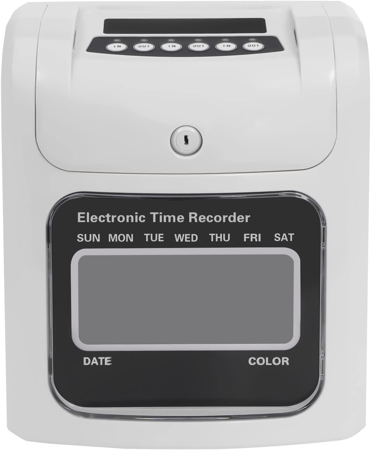 Skiennix Electronic Time Clock - Employee Punch Recorder for Up to 50 Workers | Includes 50 Time Cards & Security Key