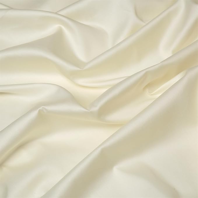 mixinni Luxury Satin Duvet Cover Set with Embroidery Lace, Silky Soft Bedding Set (1 Duvet Cover + 2 Pillowcases), Cream White - Elegant Bedroom Comforter Cover, Vintage Royal Style-Full Size