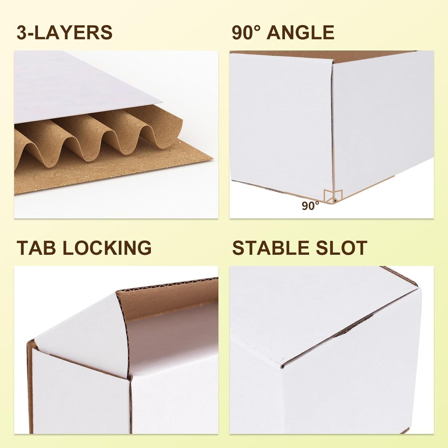 WIFTREY 12x10x6 Shipping Boxes - Set of 15 White Corrugated Cardboard Boxes for Small Business & Moving