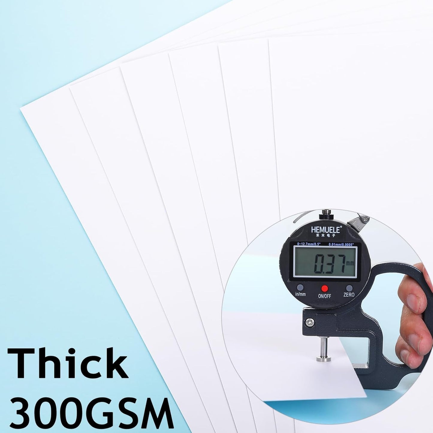 White Poster Boards - 50 Sheets of Heavyweight 300GSM Paper | 11"x14" for Art Displays & School Projects