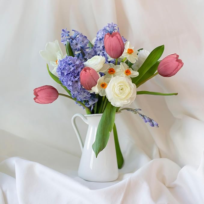 10 Pcs Fake Tulips Tulips Artificial Flowers Real Touch Fake Flowers Artificial Flower Bouquet for Home Table Party Wedding Decoration(Light Purple)