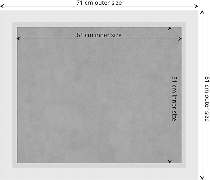 Amanti Art White Framed Magnetic Board 24x28 Medium Vision Board for use with Magnets, 100% Metal Sheet to Display Items as Office Decor or for Home Organization in mudroom, Kitchen or Kids Room