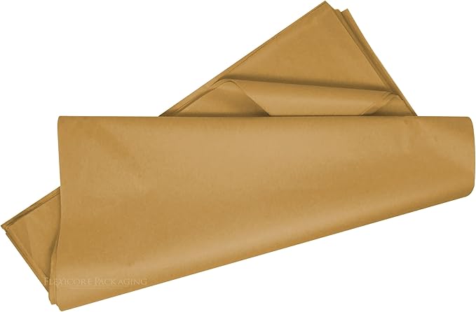 Flexicore Packaging® | Gift Wrap Tissue Paper | Size: 15"x20" | 100 Sheet | Acid Free Bulk Tissue Paper | (Natural Tan)