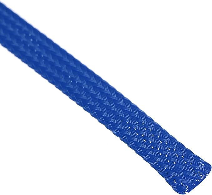 uxcell PET Expandable Sleeving 25ft 1/4" Blue Cable Management Sleeve Cord Organizer for Wrap Protect Cable