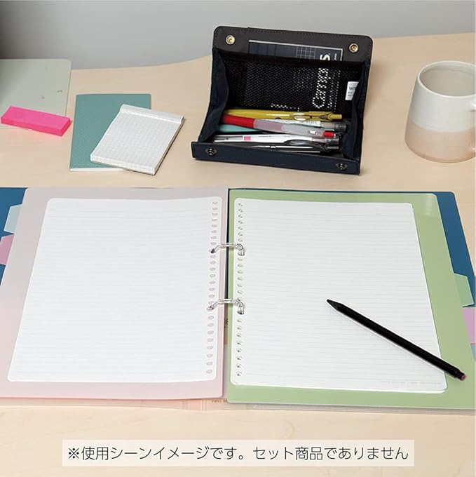 Kokuyo Campus Loose Leaf Paper, B5 Filler Paper with B 6mm Dot Ruled, 100 Sheets 75 GSM Sarasara Smooth Writing, 26 Holes, 10-1/4"x7-1/4” Binder Notebook Bleed Resistant Paper. Japan Import (NO-836BT)