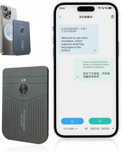 AI Language Translator Device - Portable Two-Way Real-Time Translation | Supports 138+ Languages