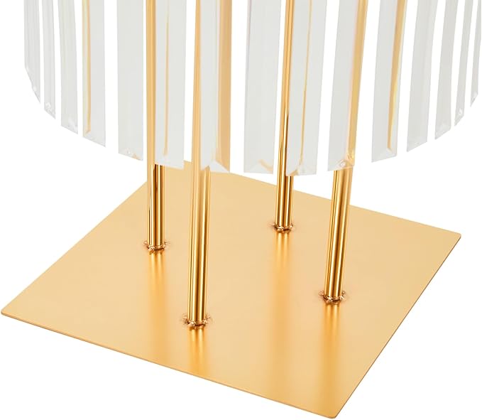 110cm/43in Tall Centerpieces for Table, 1-Pack Large Gold Vases with Hanging Crystal Tassels, Acrylic Flower Stand for Wedding, Banquet, Conference